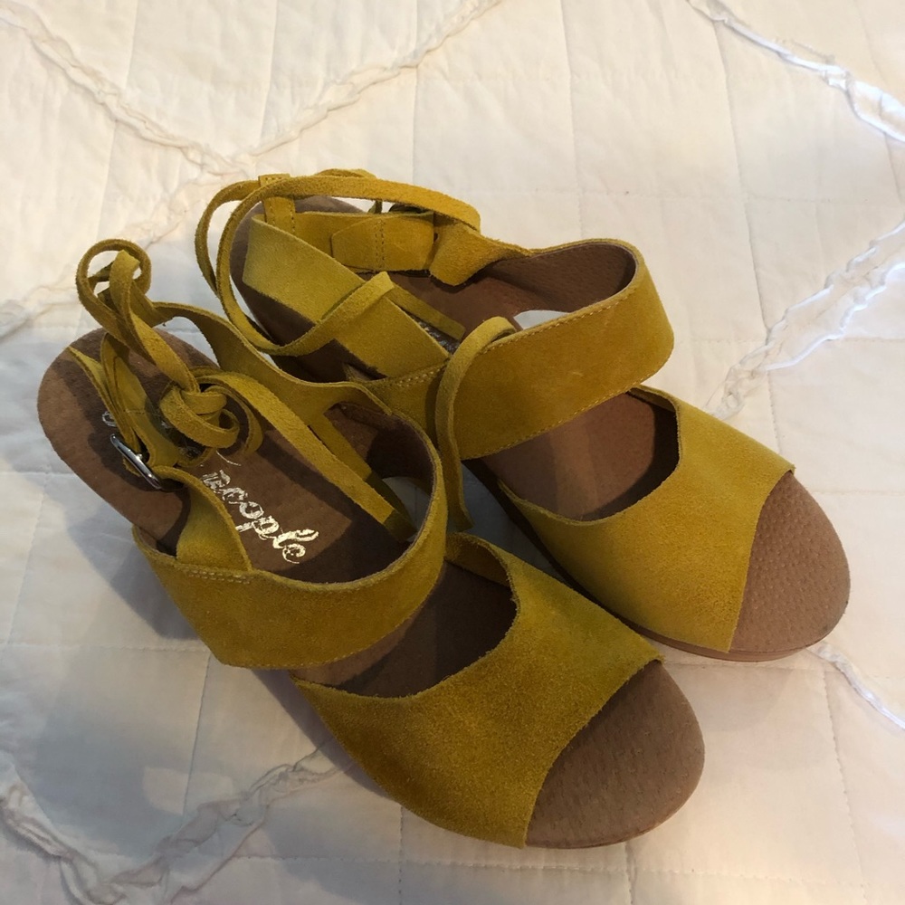 Free People Dover Mustard Suede Clog